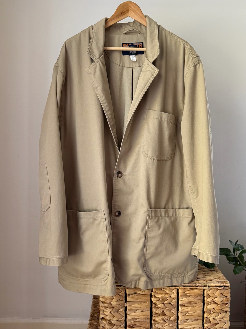Men's DULUTH Trading Co Fire Hose Presentation Jacket Beige Blazer XXL 2XL Tall